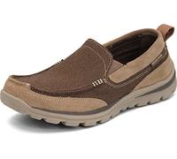 Skechers Superior Milford, Mocasín Hombre, Light Brown, 41 EU Ancho