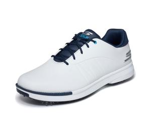 Skechers Tempo - Tenis de Golf Impermeables y Ligeros para Hombre, Blanco/Azul Marino Spiked, 13 Wide