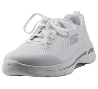 Skechers Tenis 124404 para Mujer, Blanco y Plateado, 35 EU