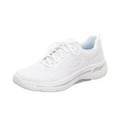 Skechers Tenis 124404 para Mujer, Blanco y Plateado, 35 EU