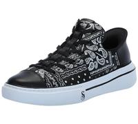 Skechers Tenis 251017 para Hombre, Piel con Estampado de Bandana Negra y Blanca, 41 EU