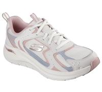 Skechers Arch Fit 2.0 Vintage Luxe, Zapatillas Mujer, Pink Leather/Mesh/Gray Trim, 38 EU