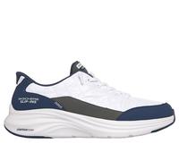 Skechers Tenis Contour Foam de Ajuste cómodo para Hombre, Malla Blanca Duraleather Ribete Azul Marino, 45 EU