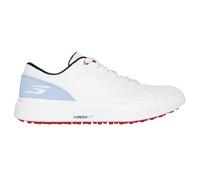 Skechers Tenis de Golf Impermeables Drive 6 Arch de Piel de Ajuste Relajado para Mujer, Blanco/Azul, 40 EU