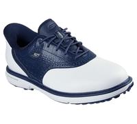 Skechers Tenis de Golf Prestige sin Pinchos para Mujer, sin Cordones, con Ajuste de Arco, Blanco/Azul Marino, 36.5 EU