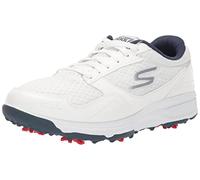 Skechers Tenis de Golf Torque Sport Fairway de Ajuste Relajado para Hombre, Blanco/Azul Marino, 13 Wide