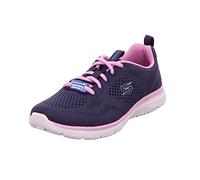 Skechers Tenis de Regalo para Mujer, Malla Azul Marino con Ribete Lavanda, 35.5 EU