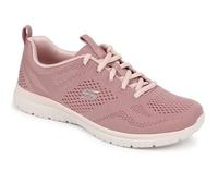 Skechers Tenis de Regalo para Mujer, Malla Malva Ribete Rosa, 35.5 EU