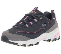 Skechers Tenis D'Lites Bold Views para Mujer | Plantilla de espuma viscoelástica refrigerada por aire, entresuela acolchada con suela flexible, tenis deportivos de moda con