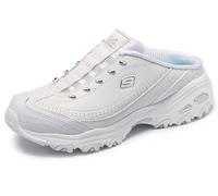 Skechers Sport Women's D'lites Bright Sky Fashion Sneaker, White/Silver, 6.5 W US