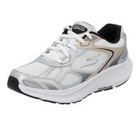 Skechers Tenis Go Run Consistent 2.0 Volt para Mujer, Piel Blanca y Ribete Plateado, 38.5 EU