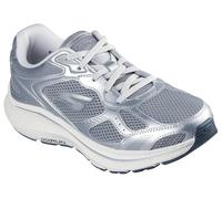 Skechers Tenis Go Run Consistent 2.0 Volt para Mujer, Piel Gris y Ribete Plateado, 37 EU