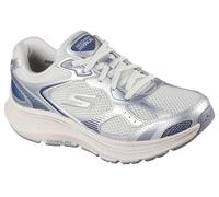 Skechers Tenis Go Run Consistent 2.0 Volt para Mujer, Piel Plateada y Ribete Azul Marino, 36.5 EU