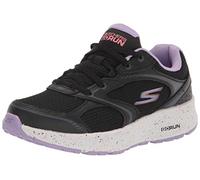 Skechers Tenis Go Run Consistent Vivid Horizon para Mujer, Piel Negra con Ribete de Lavanda, 40 EU