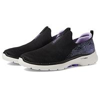 Skechers Tenis Go Walk 6-Glimmering para Mujer, Lavanda Negra, 38.5 EU