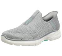 Skechers GO Walk 6 Fabulous View, Zapatillas Mujer, Gray Textile/Trim, 41 EU