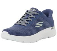 Skechers Tenis Go Walk Flex Carla para Mujer, Tela Azul y Ribete Verde, 37 EU