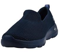 Skechers Tenis Go Walk Joy para mujer, amortiguación 5GEN, tapete Goga refrigerado por aire, parte superior de malla transpirable, Azul marino/Plateado, 39 EU