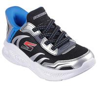 Skechers Tenis Meteor-Lights-Brisk para niño, Plata/Negro, 13 Little Kid