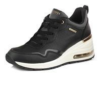 Skechers Million Hotter Air, Zapatillas Mujer, Black Duraleather/Leather Trim, 40 EU