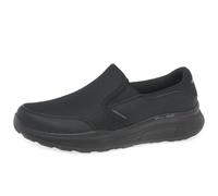 Skechers Tenis Nvy 232515 para Hombre, Borde Duraleather de Malla Negra, 41.5 EU