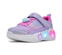 Skechers Tenis para niña con luces de corazón eterno, joya brillante, Lavender/Multi, 11.5 Little Kid