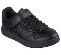 Skechers Tenis Quick Street para niño, Negro sintético Ribete Negro, 1 UK Child