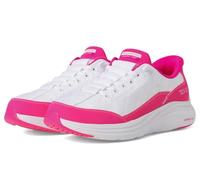Skechers Tenis sin Cordones para Mujer Contour Foam de Ajuste cómodo sin Cordones, Blanco/Rosado Intenso, 35.5 EU