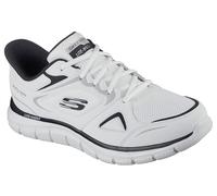 Skechers Tenis Track Ezral para Hombre, Piel Blanca y Malla Negra de Poliuretano, 41 EU
