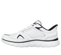 Skechers Tenis Track Ezral sin Cordones para Hombre, Piel Blanca y Malla Negra de Poliuretano, 42 EU