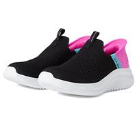 Skechers Tenis Ultra Flex 3.0 Fresh Timepara niña, Malla Negra y Ribete Rosa, 37.5 EU