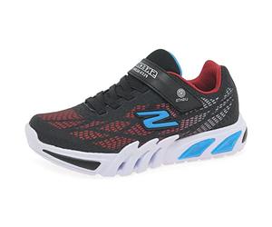 Skechers Tenis Unisex para niños 400137l Bkrb, Negro sintético Rojo Azul Ribete, 37 EU