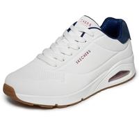 Skechers Tenis Uno Stand on Air para niño, Blanco Durabuck Navy Suede Red Mesh Trim, 42 EU
