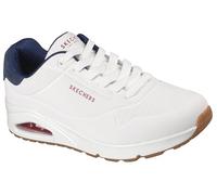 Skechers Tenis Uno Stand on Air para niño, Blanco Durabuck Navy Suede Red Mesh Trim, 43 EU