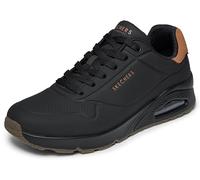 Skechers Uno Suited On Air, Zapatillas Hombre, Black Durabuck/Chestnut Suede/Mesh Trim, 41.5 EU