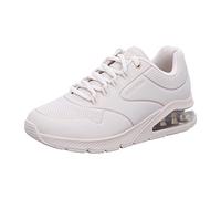 Skechers Tenis Uno-Two Much Fun para Mujer, Blanco Roto Durabuck Ribete Dorado, 36.5 EU