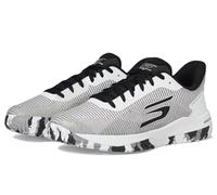 Skechers Viper Court Pro 2.0, Zapatillas Hombre, White Synthetic/Textile/Black Trim, 47 EU