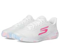 Skechers Viper Court Pro 2.0, Zapatillas Mujer, White Synthetic/Textile/Multi Trim, 37.5 EU