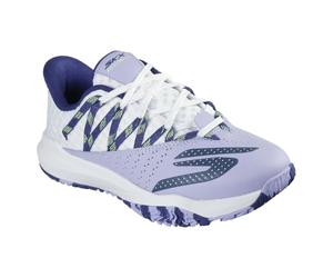 Skechers Tenis Viper Court Rally Pickleball para Mujer, Blanco/Morado, 39.5 EU