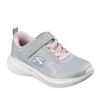 Skechers Tenis Wave 92 para niña, Gris Claro, 2 Little Kid