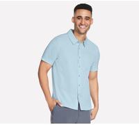 Skechers The GO WALK Air pantalones cortos Sleeve camiseta en Blanco/Azul, talla 2XL