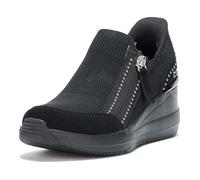 Skechers The Triple Wedge-Krissie - Tenis sin Cordones para Mujer, Negro/Negro, 41 EU