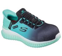 Skechers Tilido Ombray, Botas de construcción Mujer, Black Teal Textile/Synthetic, 39.5 EU