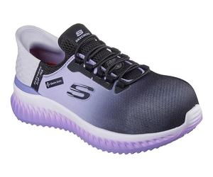 Skechers Tilido OmbrayConstruction - Botas para Mujer, Tela sintética Negra y Morada, 36 EU