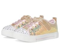Skechers Toes: Twinkle Sparks Sequin Party Slip-on Sneakers, Zapatillas, Dorado/Rosado, 33 EU