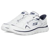 Skechers Track Ezral - Zapatillas sin Cordones para Hombre, Blanco/Azul Marino, 11