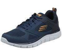 Skechers Track-Syntac, Zapatillas Hombre, Borde de Malla de Cuero Azul Marino, 48.5 EU