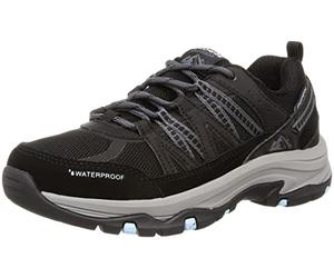 Skechers Trego-Lookout PointTREGO Lookout Point para Mujer, Malla de Cuero Negro con Ribete Azul, 36 EU