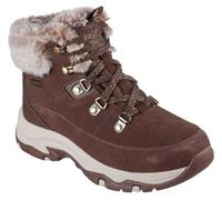Skechers Trego Snow Worries - Botines para mujer, Piel sintética Duraleather de ante chocolate, 37 EU