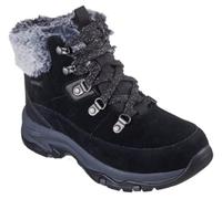 Skechers Trego Snow Worries - Botines para mujer, Piel sintética Duraleather de ante negro, 38.5 EU
